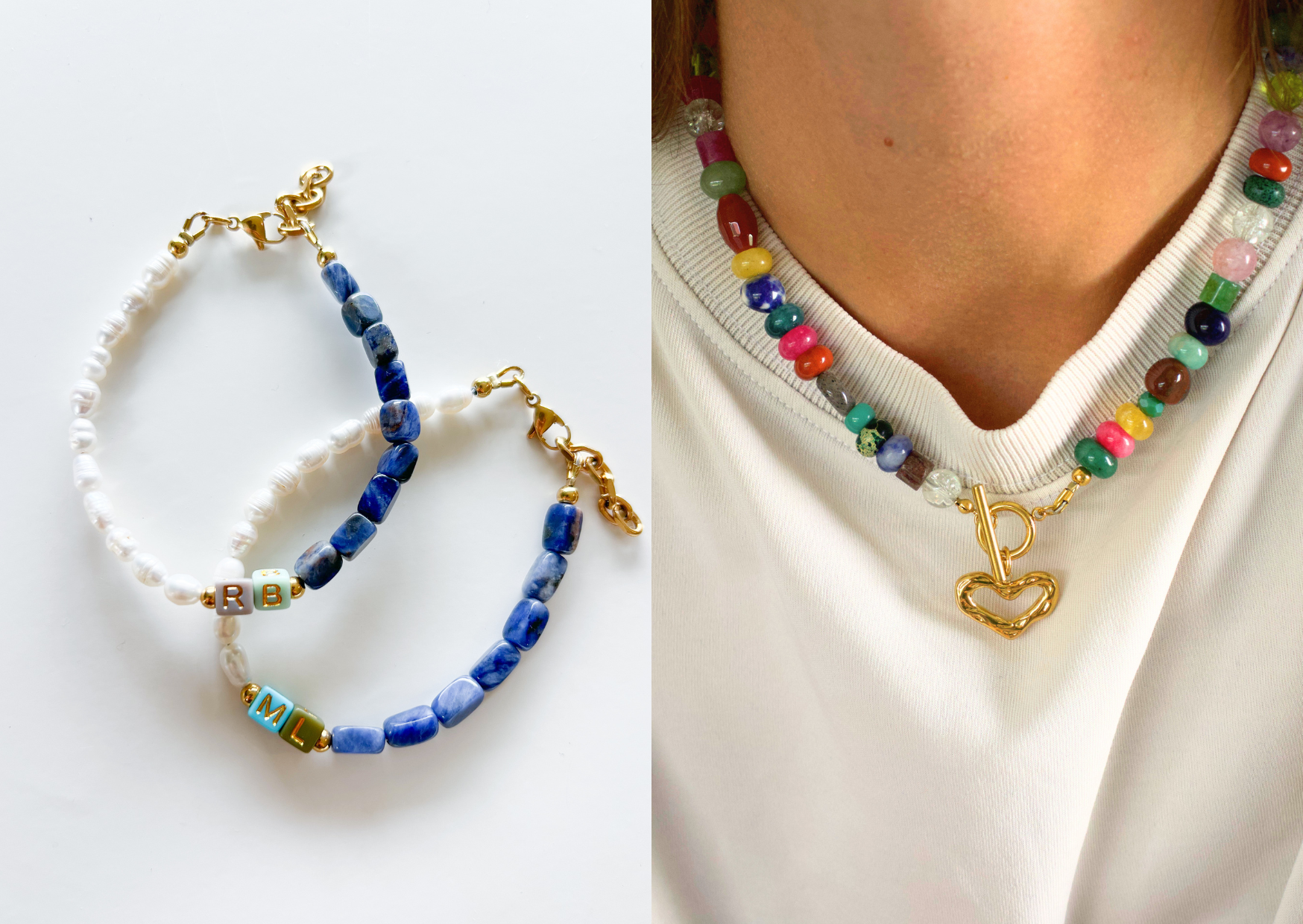 bijoux colorés faits main pour la fête des mères