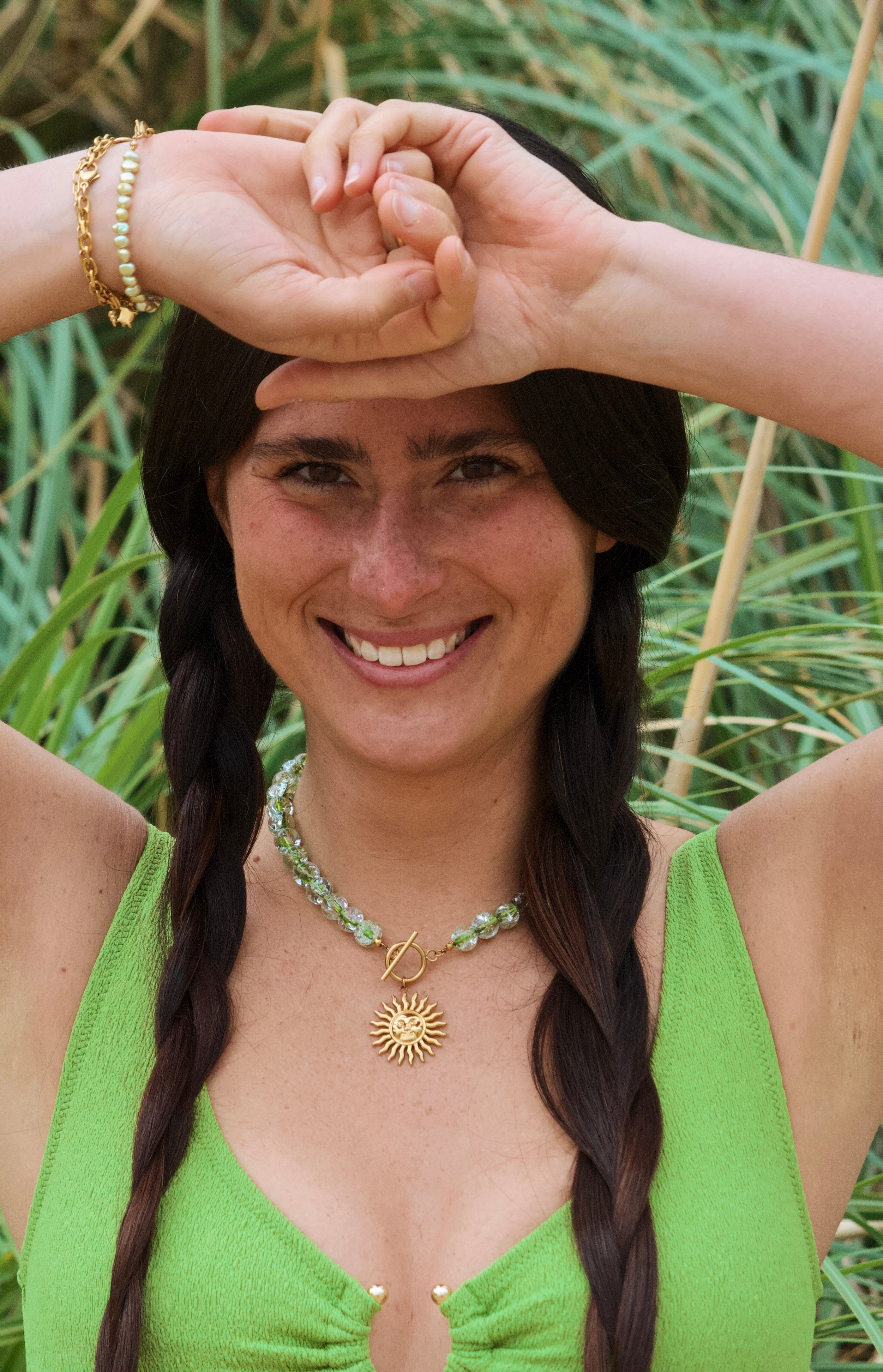 Collier fait main avec pendentif soleil Tapioca Bijoux