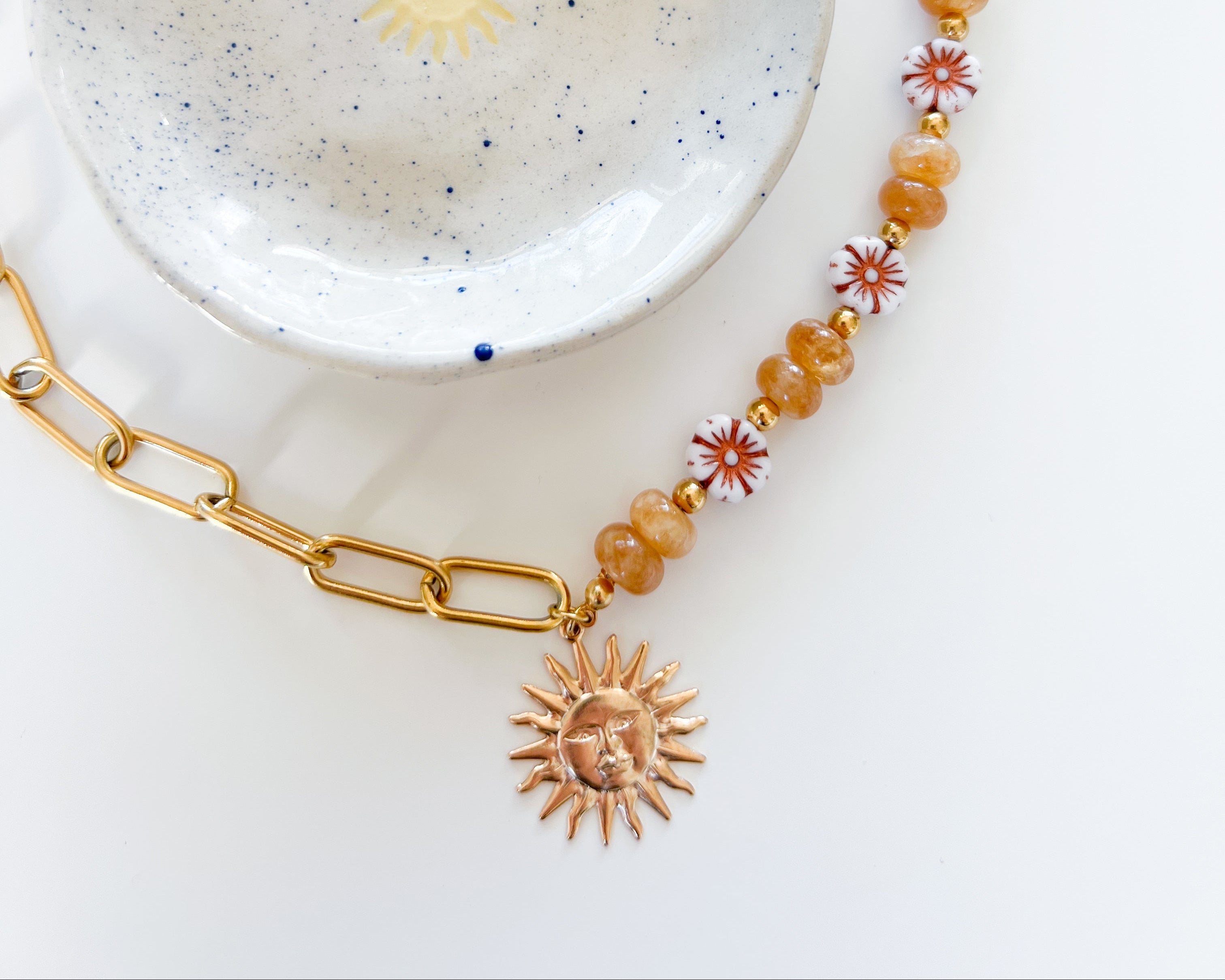 Collier fait main en pierres naturelles et acier inoxydable Tapioca Bijoux 