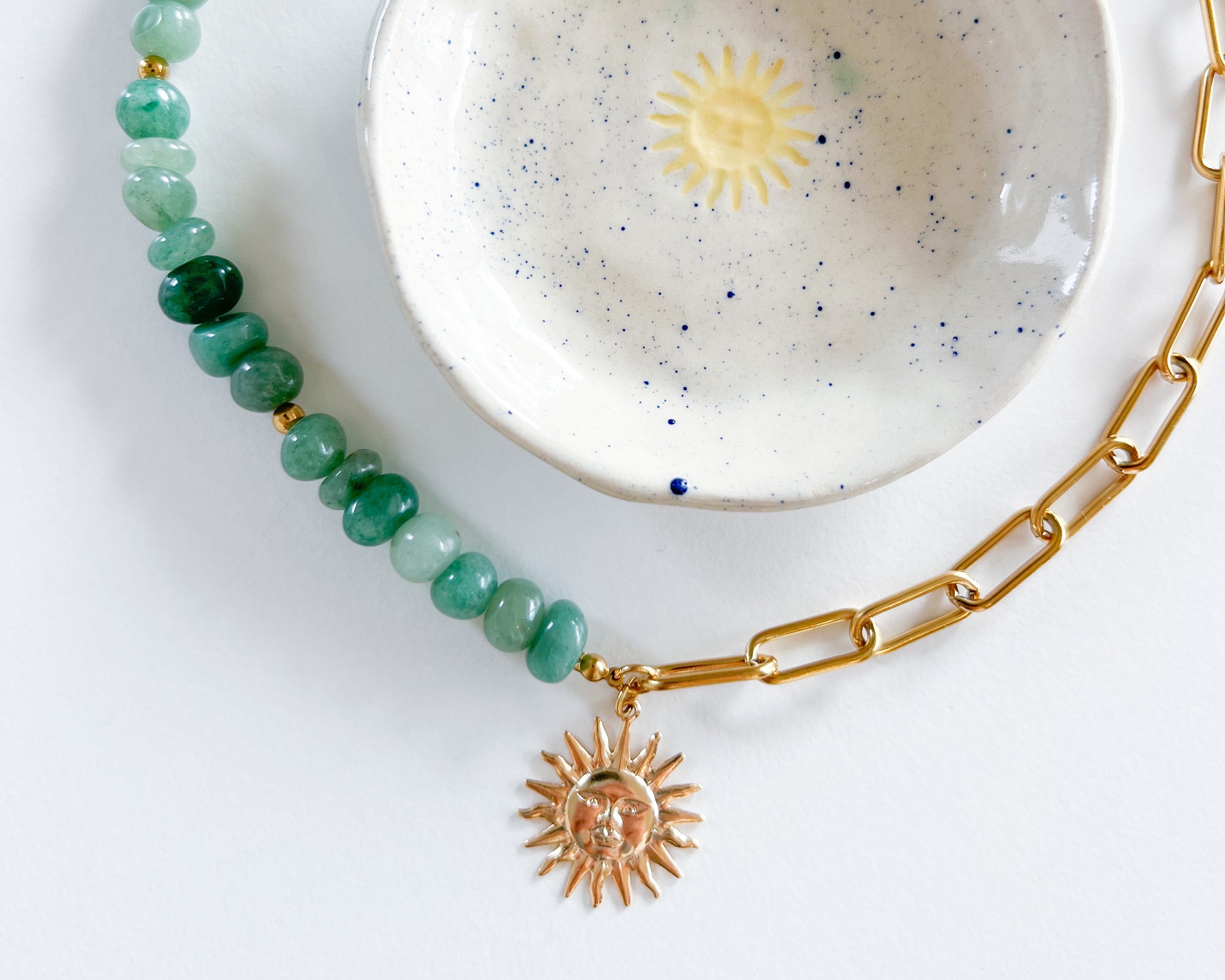 Collier fait main en pierres naturelles et acier inoxydable Tapioca Bijoux 