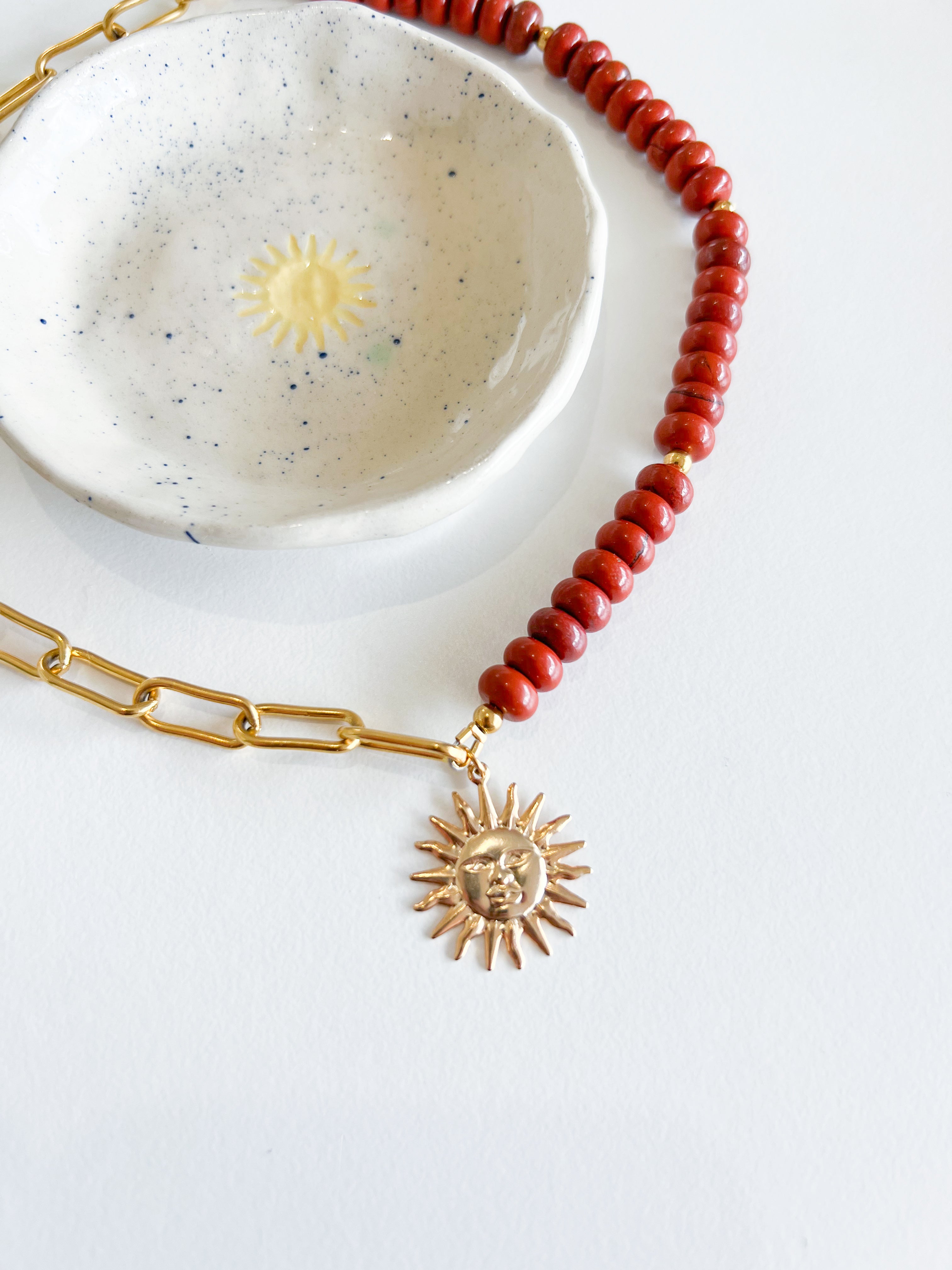 Collier fait main en pierres naturelles et acier inoxydable Tapioca Bijoux 